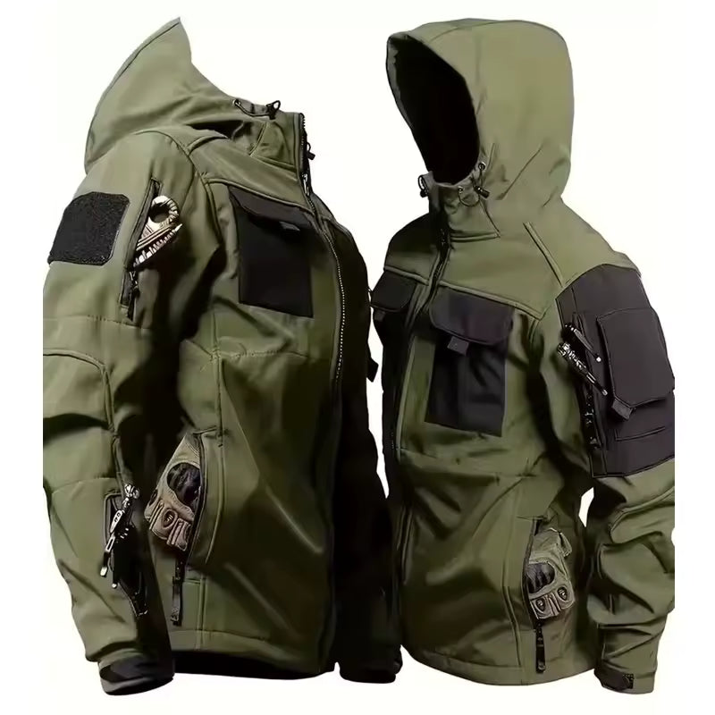 Men’s Winter Tactical Fleece Cargo Jacket