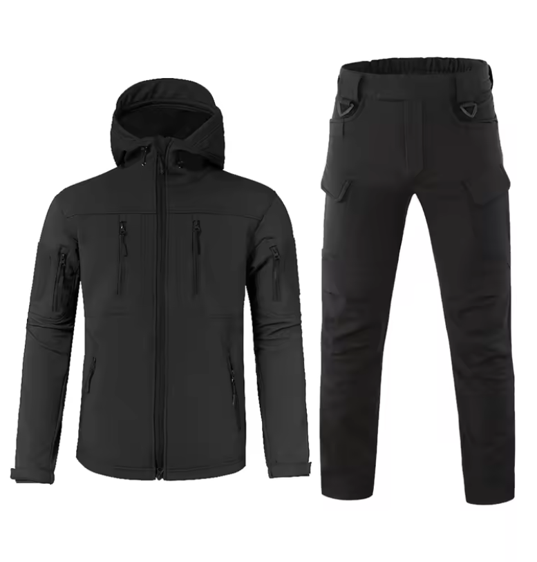 Men’s Winter Fleece Lined Tactical Outdoor Jacket and Pants Set
