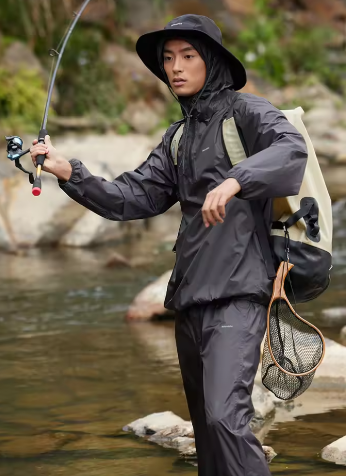 Lightweight Nylon Rain Suit Jacket and Pants