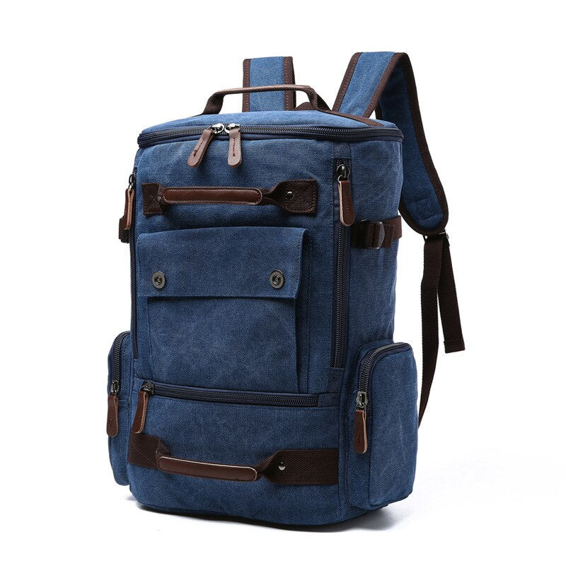 Men's Rectangular Shaped Canvas Backpack - Happy Health Star