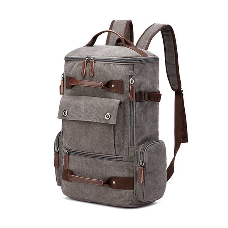 Men's Rectangular Shaped Canvas Backpack - Happy Health Star
