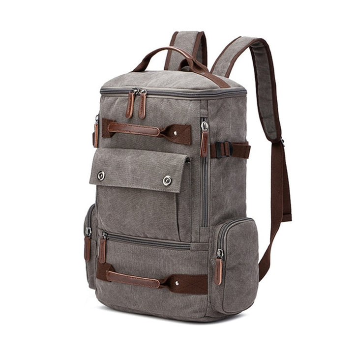 Men's Rectangular Shaped Canvas Backpack - Happy Health Star