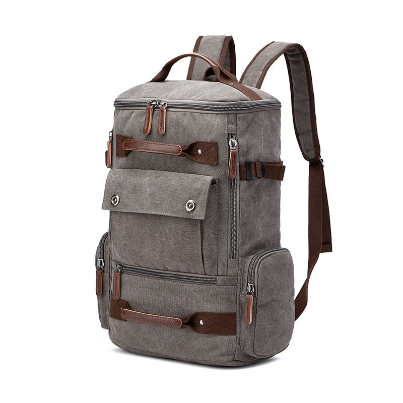 Men's Rectangular Shaped Canvas Backpack - Happy Health Star