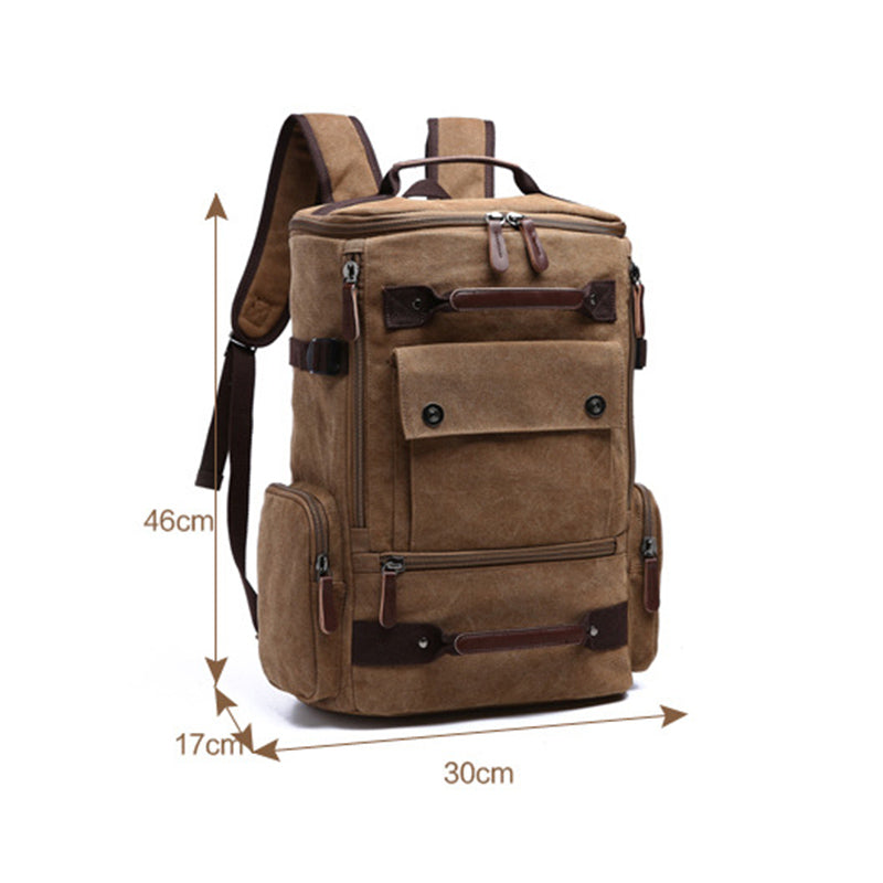 Men's Rectangular Shaped Canvas Backpack - Happy Health Star