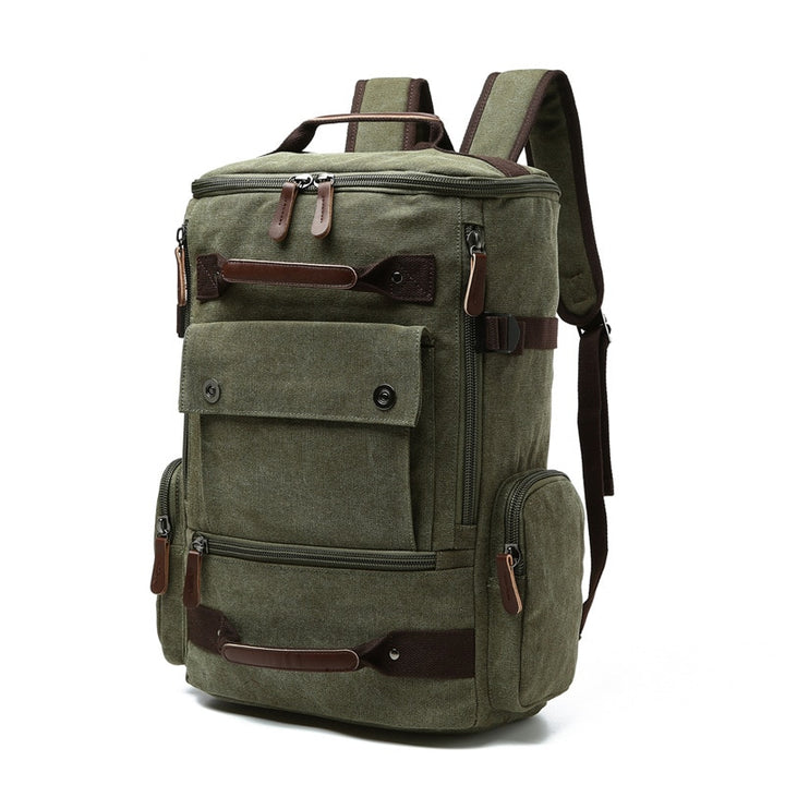 Men's Rectangular Shaped Canvas Backpack - Happy Health Star