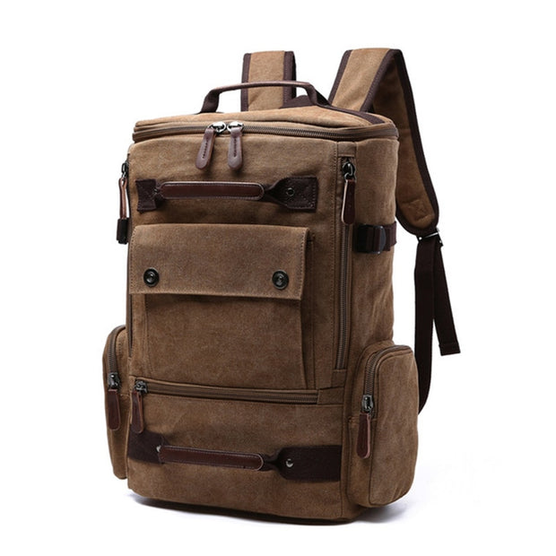 Men's Rectangular Shaped Canvas Backpack - Happy Health Star