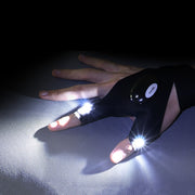 Fingerless LED Flashlight Torch Glove                                 